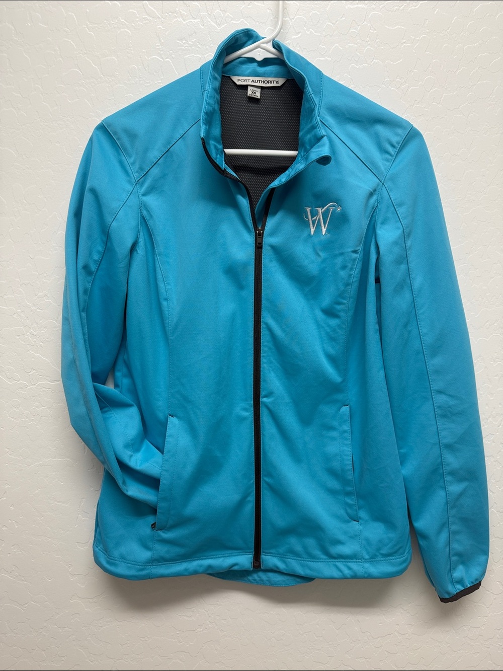 Port Authority Turquoise Zip Jacket with Black Trim